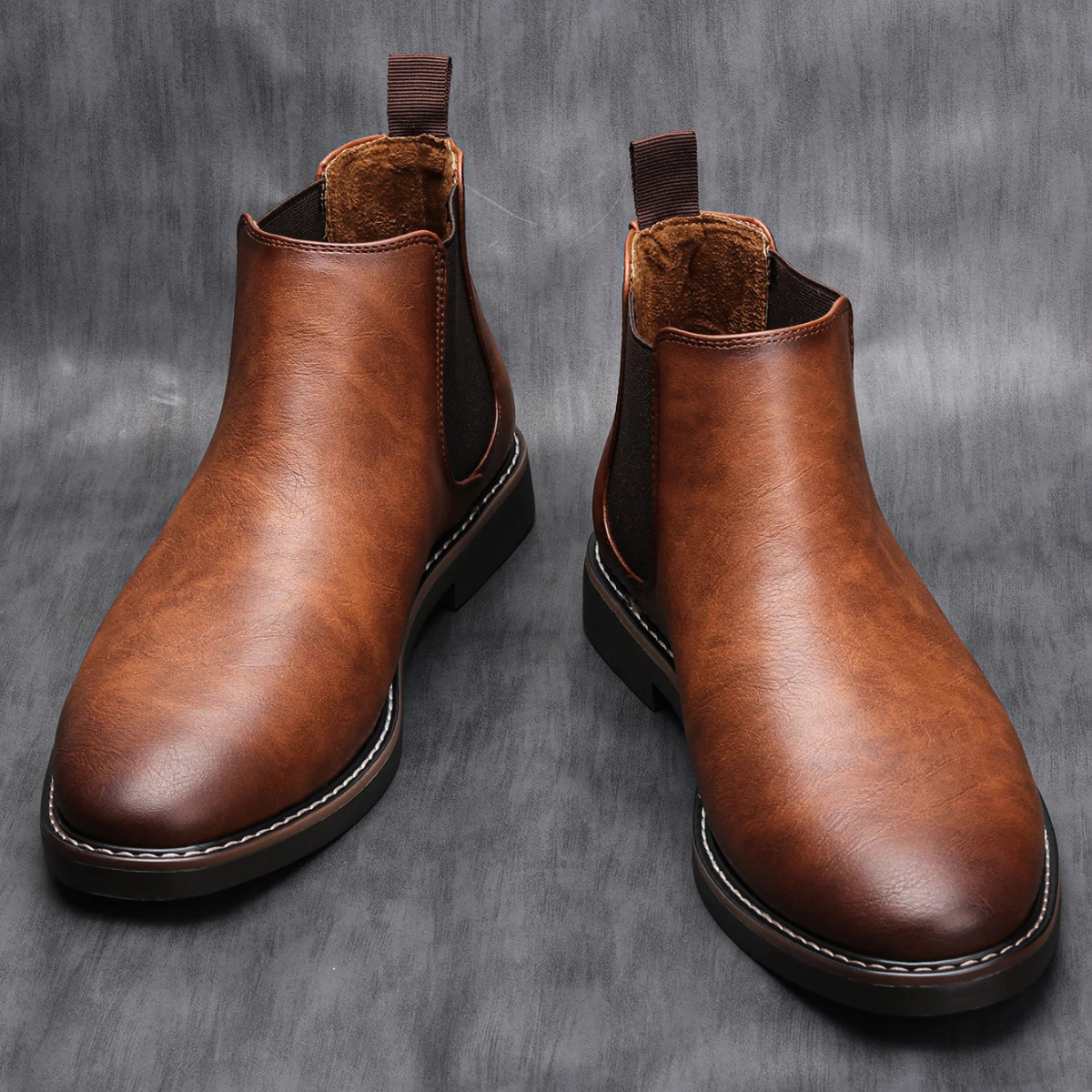 Brown Leather Men's Chelsea Ankle Boots