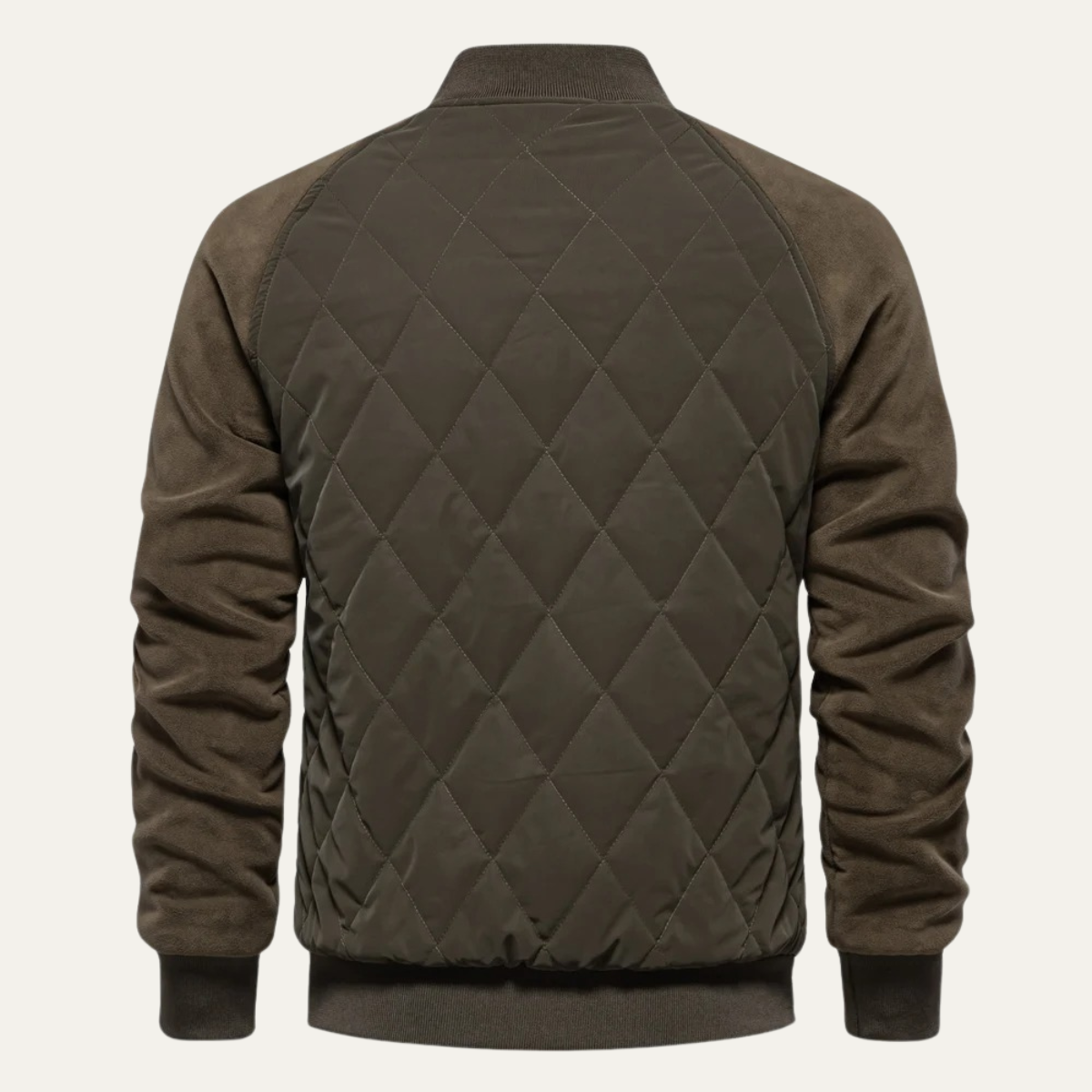 Warm Mens Quilted Patchwork Bomber Coat