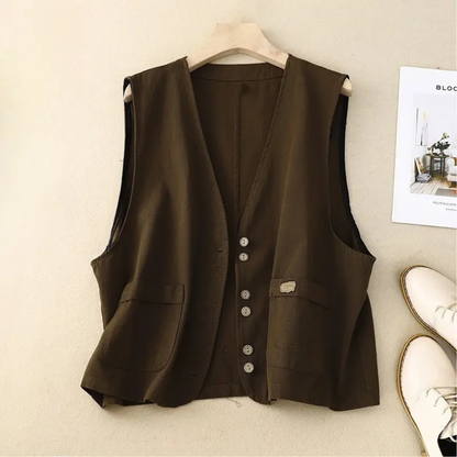 Breathable Casual Linen Vest | Comfortable Layering Piece