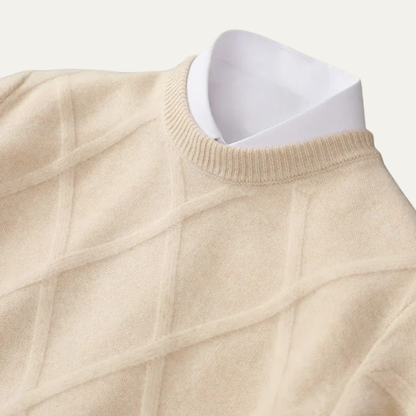 Classic Patterned Crew Neck Knit Sweater