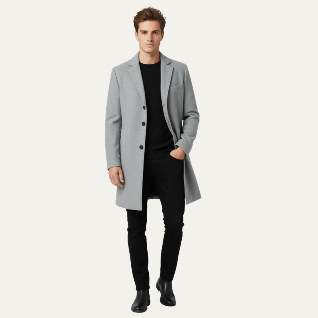 Men's Warm Waterproof Long Trench Coat - OutfitLondon