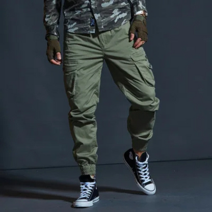 Comfortable Fit Cargo Pants with Elastic Waist
