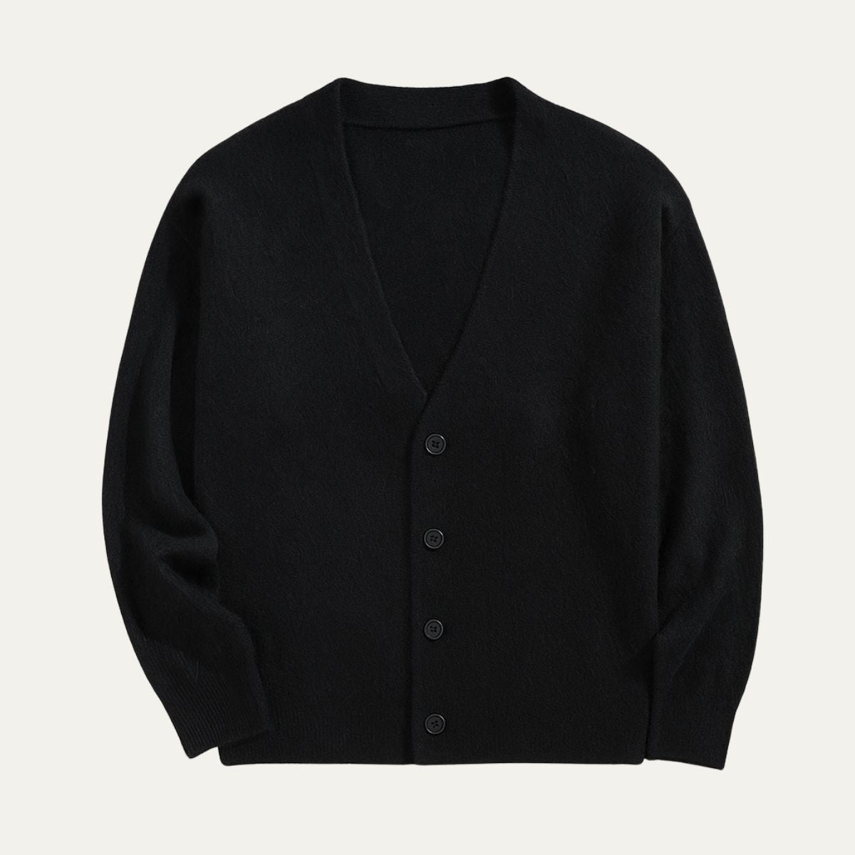 Soft Men's Button Front Crew Neck Sweater Cardigan - OutfitLondon