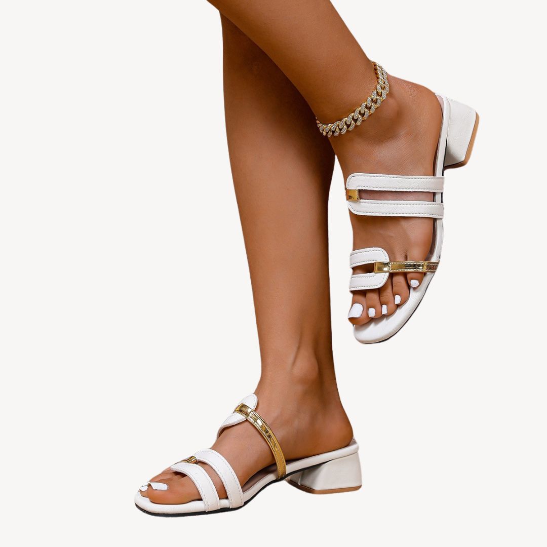 Comfortable Metallic Arch Support Sandals