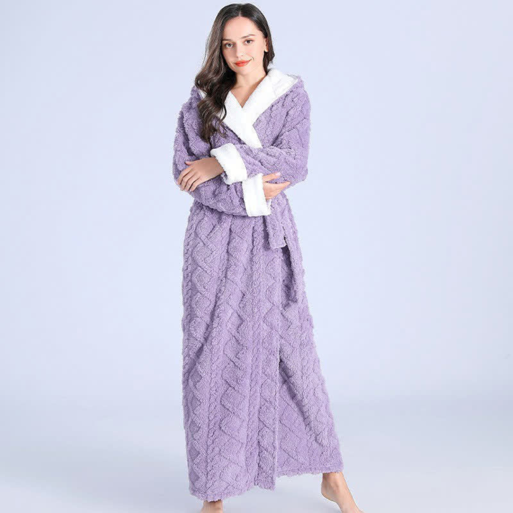 Plush Soft Hooded Bath Robe for Women