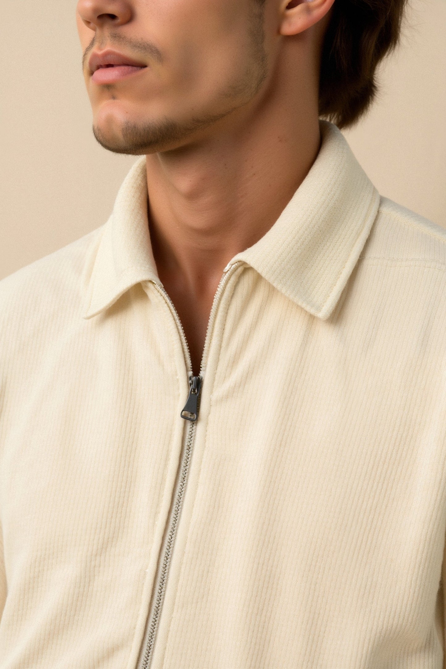 Classic Luxury Beige Mens Jacket