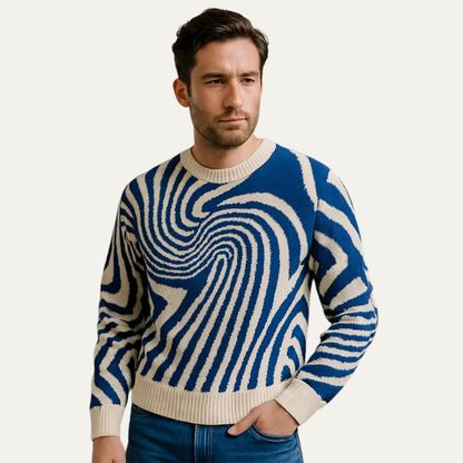 Colorful Swirl Design Mens Knit Sweater