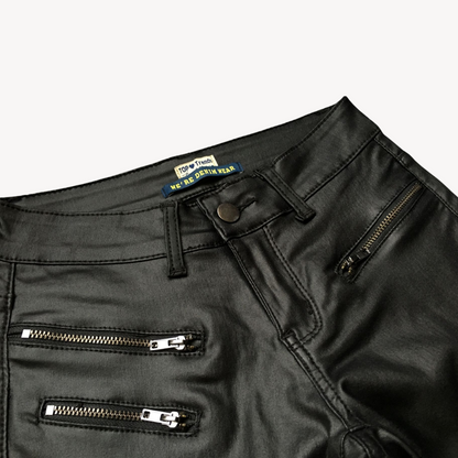Vegan Leather Biker Pants for Women