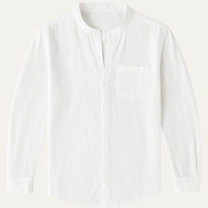 Classic Mens Long Sleeve Cotton Shirt - OutfitLondon