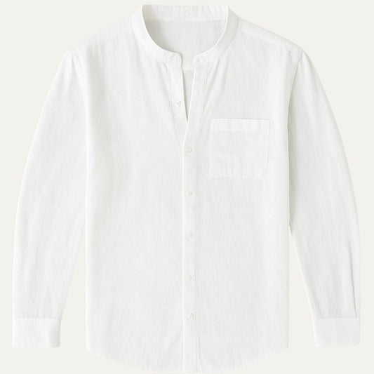 Classic Mens Long Sleeve Cotton Shirt - OutfitLondon