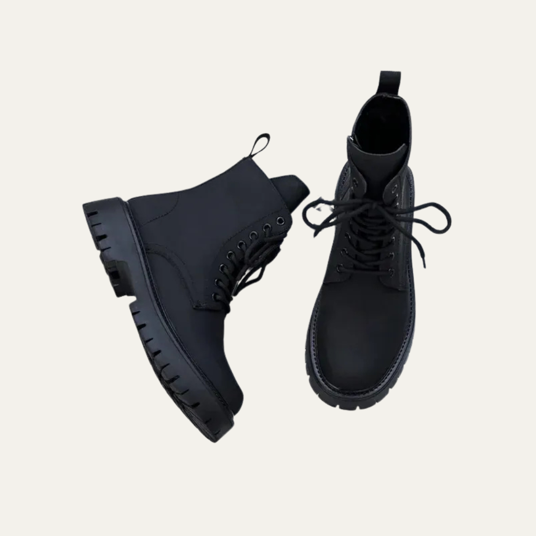 Men's Glossy Lace Up Ankle Boots