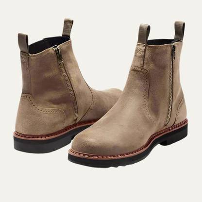 Men's Elastic Side Zipper Ankle Boots
