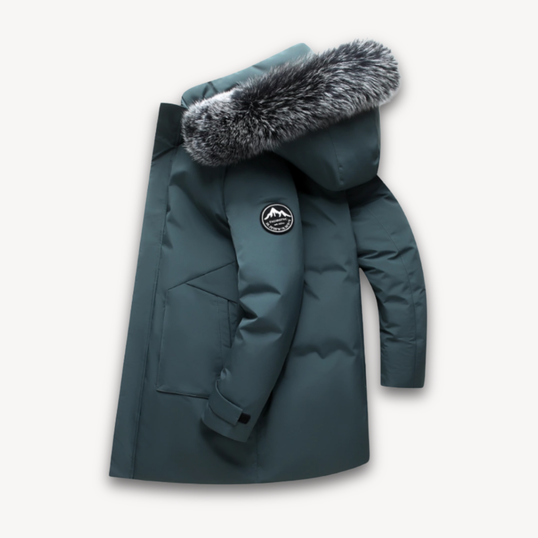 Waterproof Men's Jacket with Faux Fur Hooded Coat