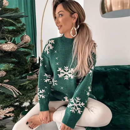 Festive Ladies Holiday Crew Sweater
