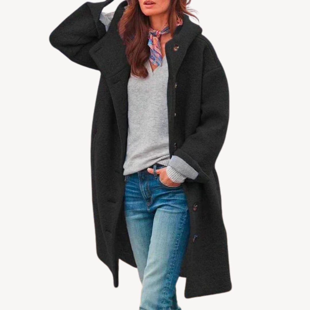 Ladies Warm Button Front Trench Coat