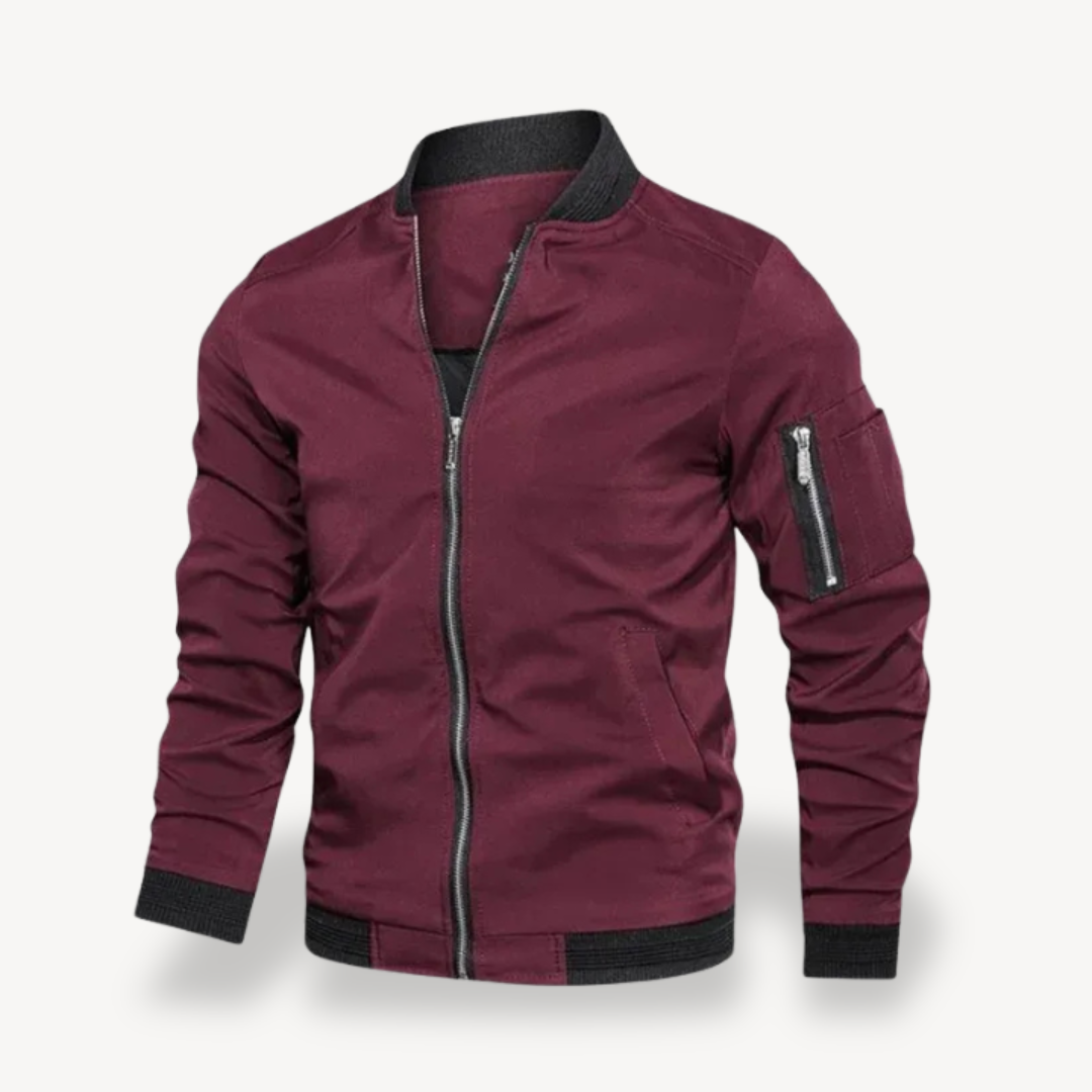 Slim Fit Water Resistant Bomber Jacket