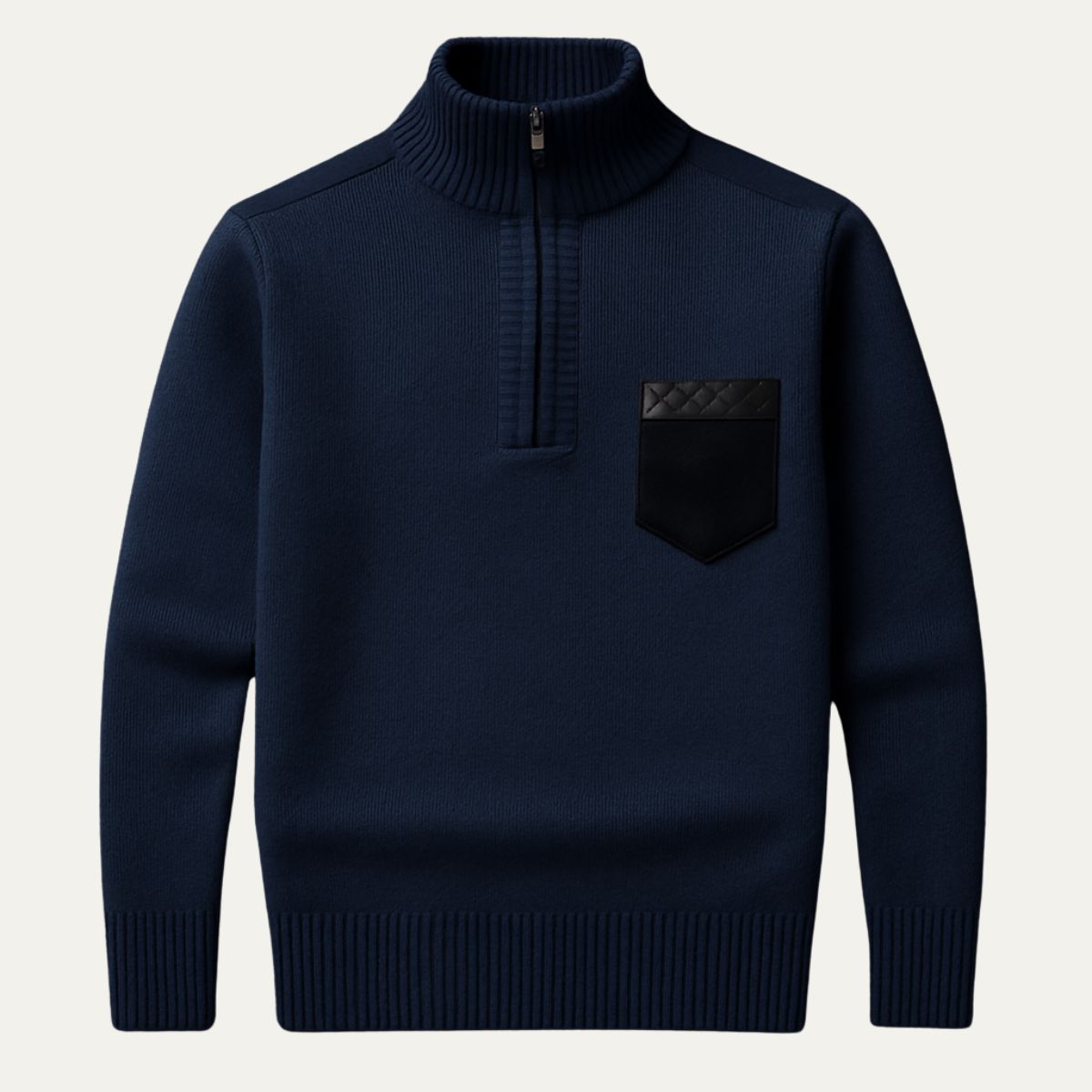 Colourful Patchwork Mens Half Zip Sweater