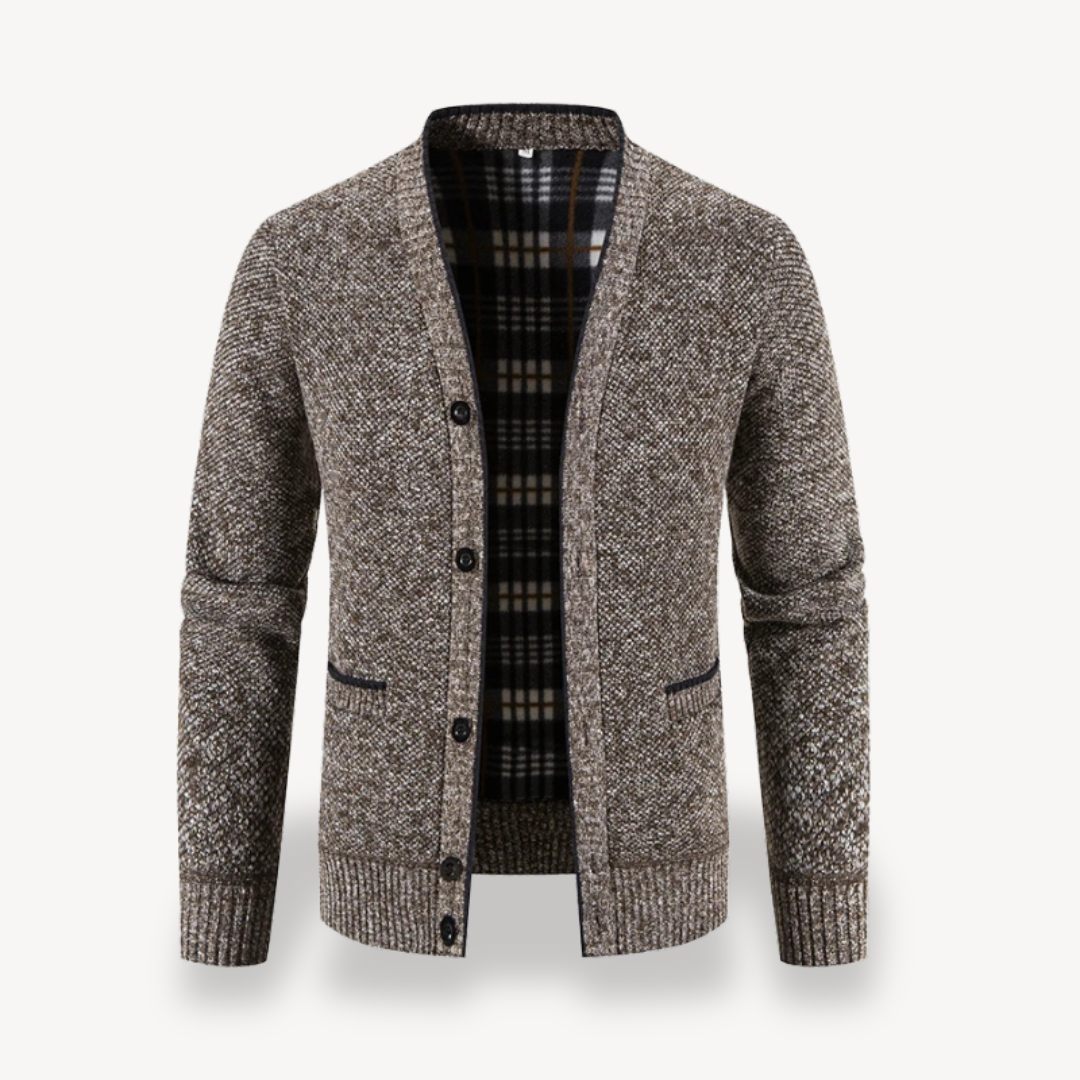 Warm Thermal Button Front Cardigan Jacket Men