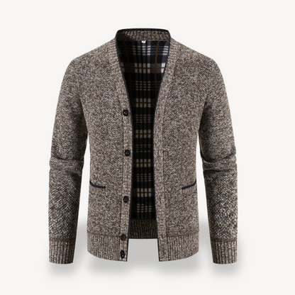 Warm Thermal Button Front Cardigan Jacket Men