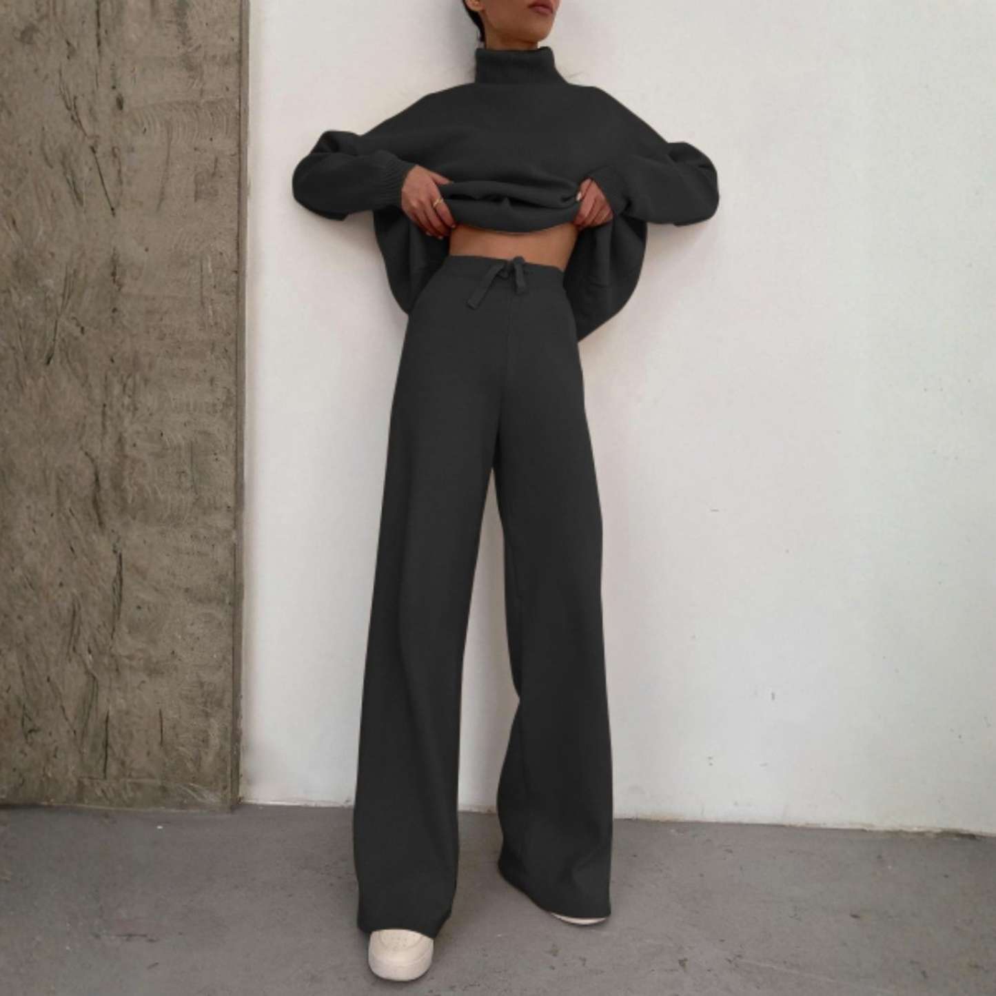 Soft Long Sleeve Turtleneck Sweater and Pant Set