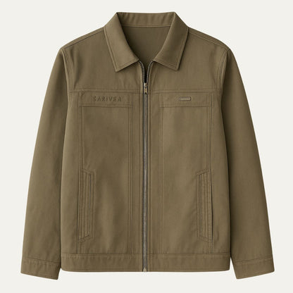 Relaxed Fit Zip Up Shirt Jacket