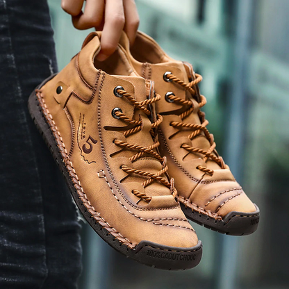 Traditional Tan Genuine Leather Men's Shoes - OutfitLondon