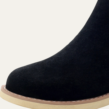Luxury Men's Suede Leather Ankle Boots with Fur Inside
