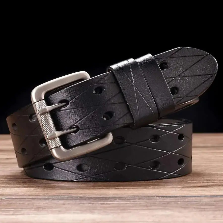 Durable Brown Leather Belt - Strong and Classic Style - OutfitLondon