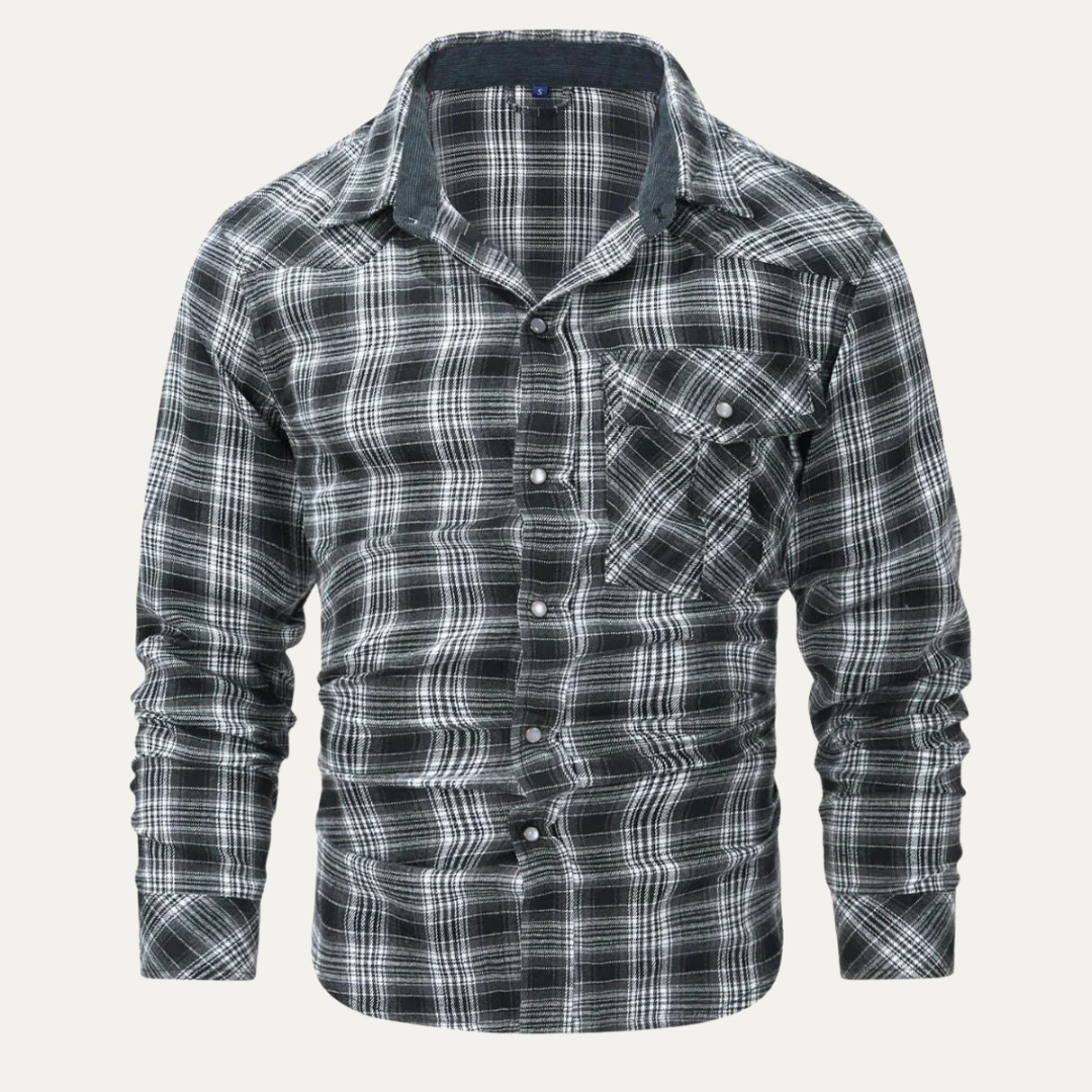 Rustic Plaid Casual Flannel Shirt