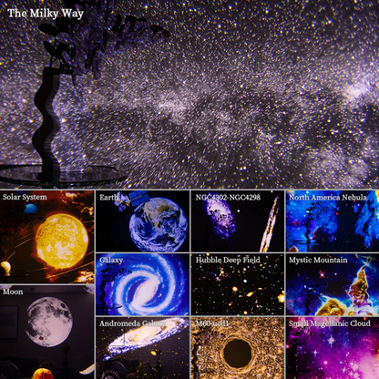 Cosmic Night Sky Projector with Rotating Star Patterns