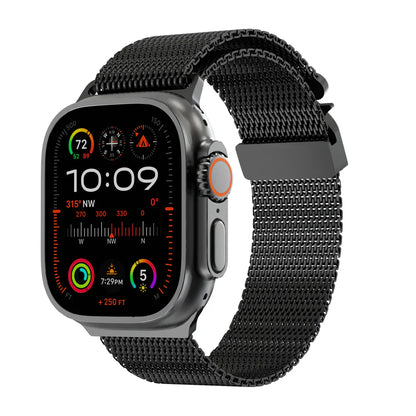 Shiny Stainless Steel Apple Watch Strap - OutfitLondon