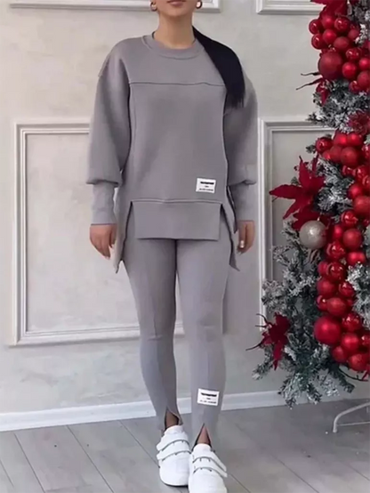 Cozy Ladies Patchwork Jumper and Legging Set