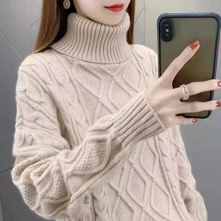 Soft Ladies Oversized Turtleneck Sweater