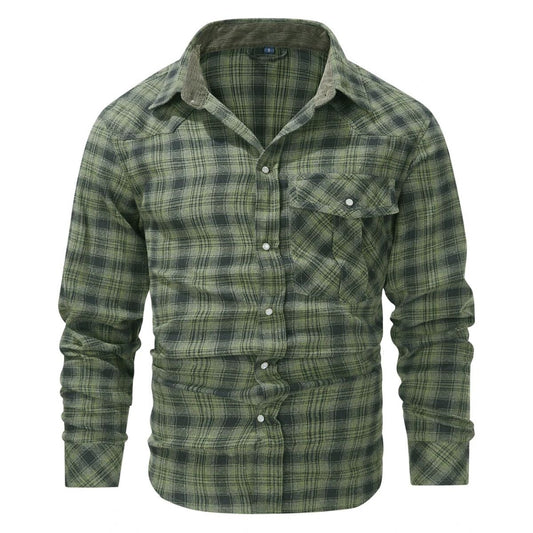 Warm Plaid Men's Flannel Shirt - OutfitLondon