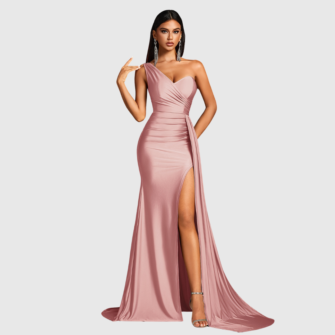 Asymmetrical Floor Length Evening Dress