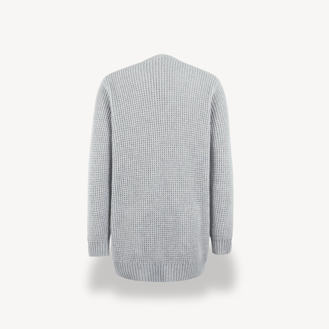 Cozy Crew Neck Cardigan for Women with Pockets
