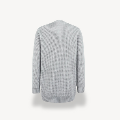 Cozy Crew Neck Cardigan for Women with Pockets