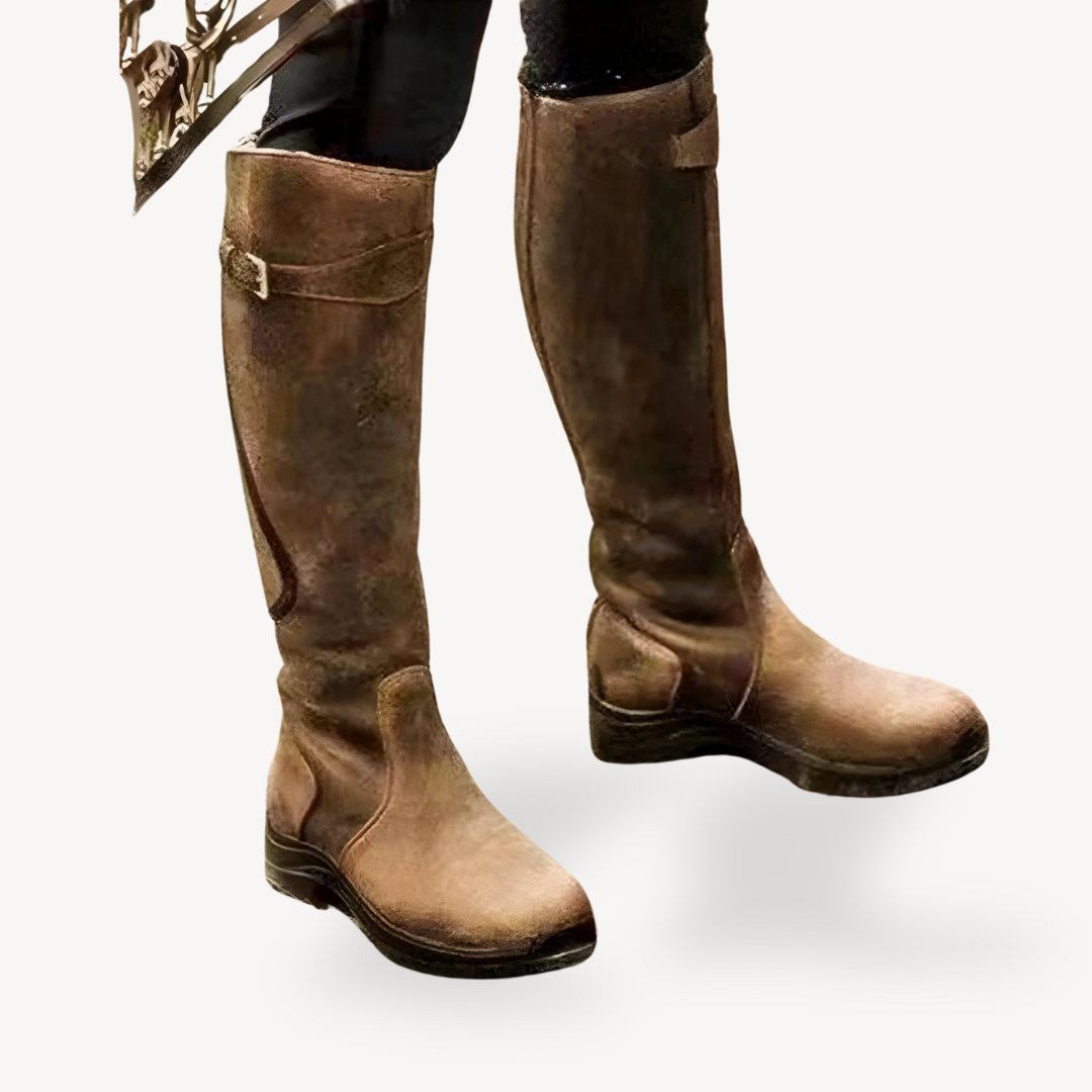 Comfortable Faux Leather Equestrian Boots for Women