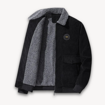 Men's Fleece Lined Quilted Jacket - Warm Casual Parka Coat