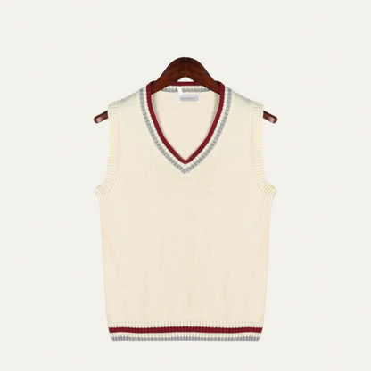 Men's Knit Striped V Neck Sweater Vest