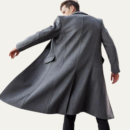 Classic Fit Long Black Formal Coat