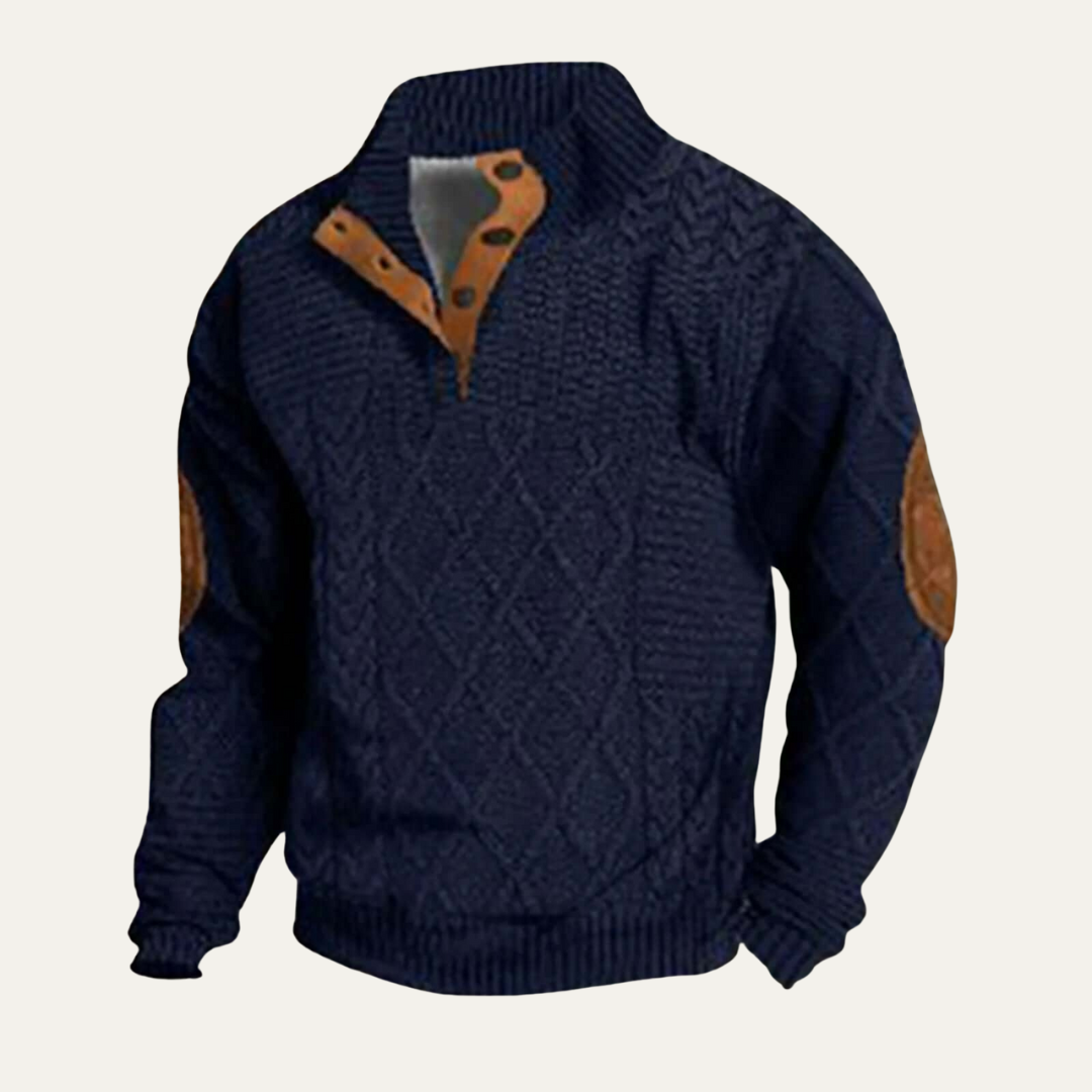 Men's Warm Padded Fleece Neck Sweater