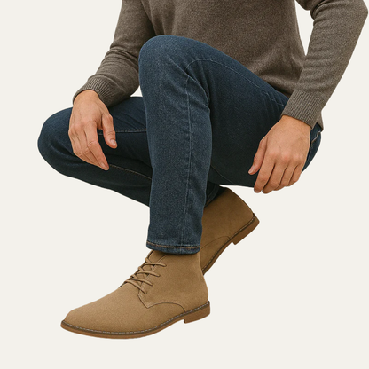 Simple Leather Ankle Boots for Men