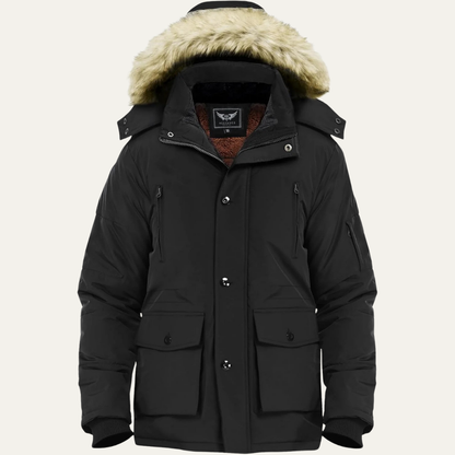 Warm Waterproof Men's Winter Coat with Hood