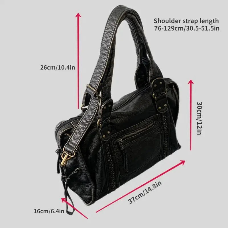 Luxury Big Tote Bag | Soft Black Leather