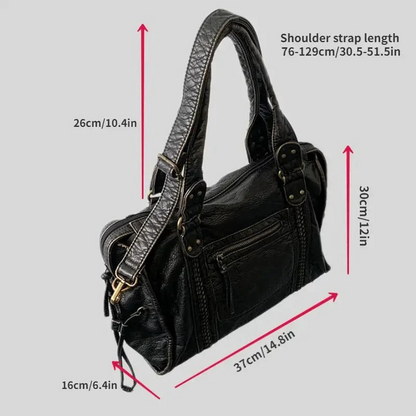 Luxury Big Tote Bag | Soft Black Leather