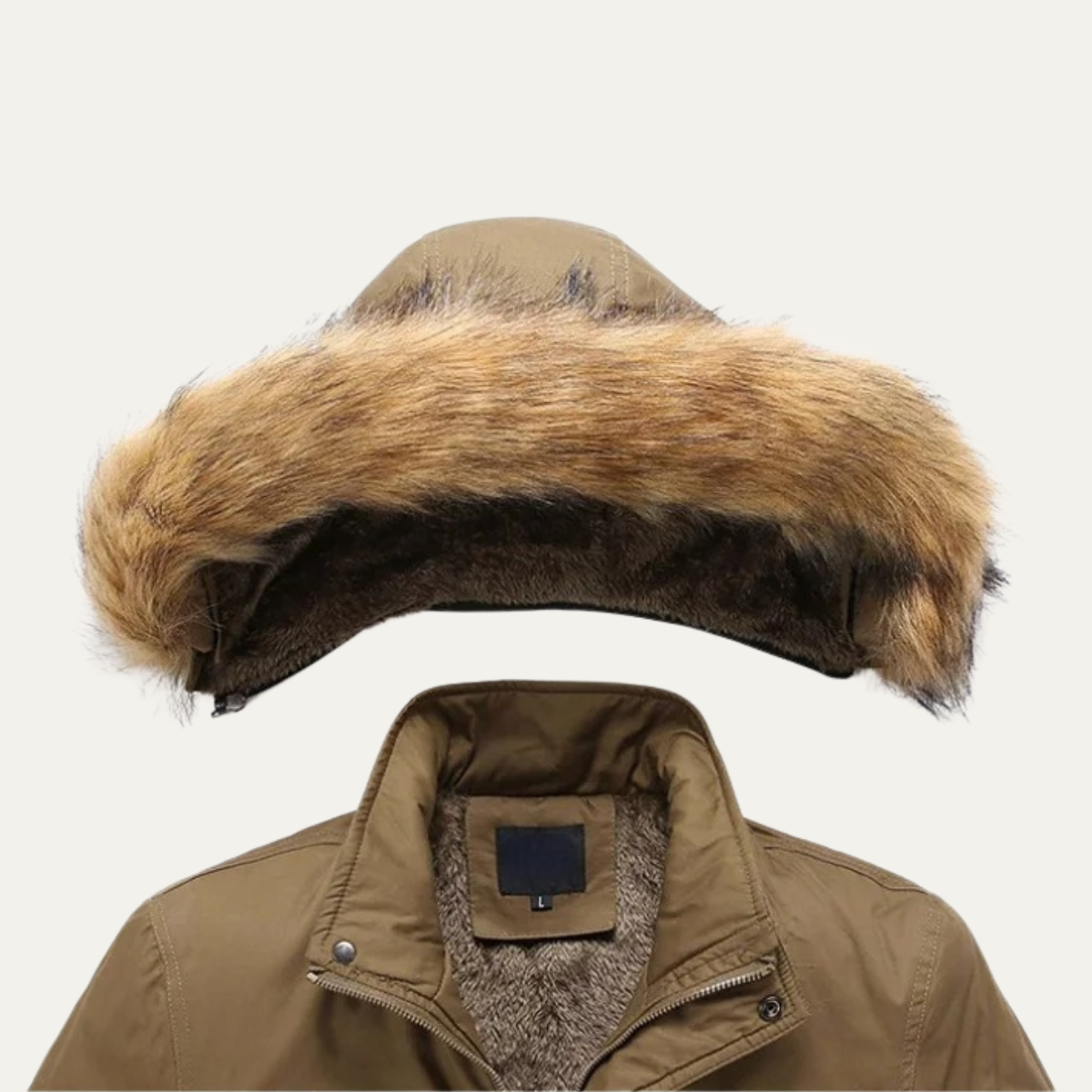 Warm Men's Faux Fur Lined Parka Jacket Coat