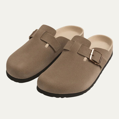 Classic Tan Suede Moccasin Slippers for Men