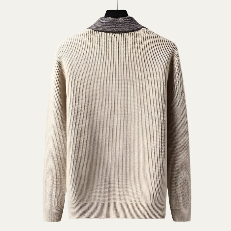 Men's Colorblock Button Cardigan Sweater