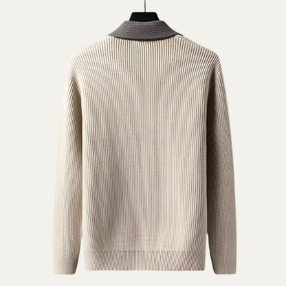 Men's Colorblock Button Cardigan Sweater